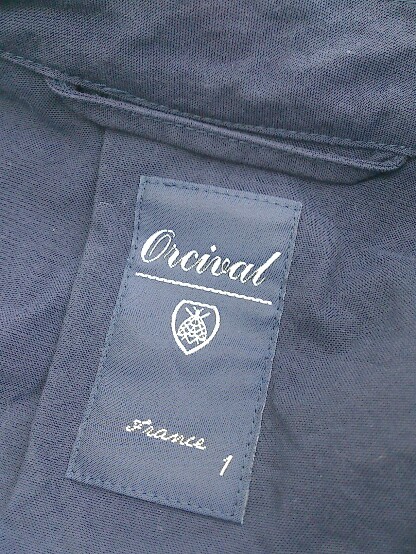◇ ◎ ORCIVAL オーシバル ボタンレス 長袖 コート サイズ1 ネイビー レディース P_画像4