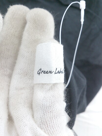 ◇ green label relaxing UNITED ARROWS ノーカラー 半袖 ブラウス カットソー ブラック レディース P_画像4