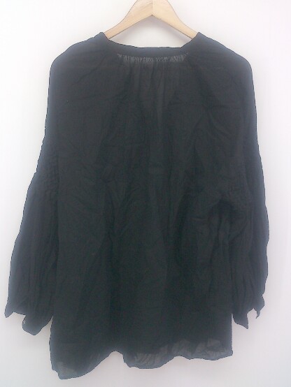 ◇ Simplicite シンプリシテェ スタンドカラー 長袖 チュニック シャツ ブラック レディース P_画像3
