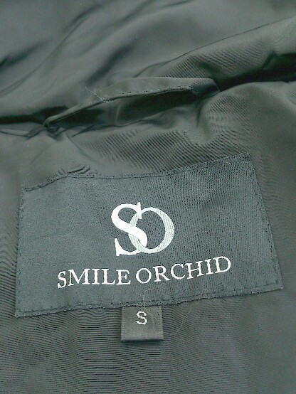 ■ SMILE ORCHID ラクーンファー 長袖 ロングダウンジャケット コート サイズS ブラック レディース P_画像4