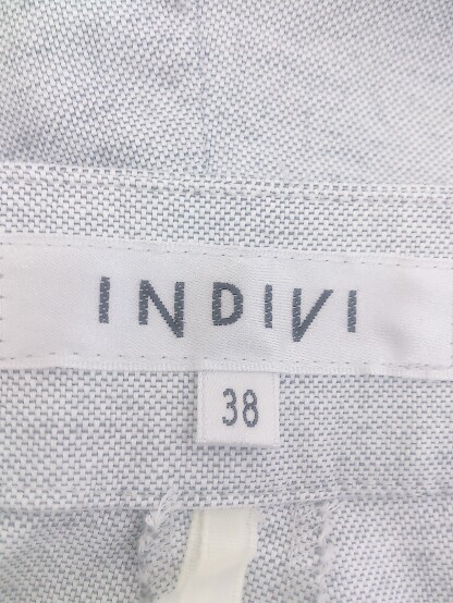 ◇ INDIVI インディヴィ ストレッチ パンツ サイズ38 ライトグレー レディース P_画像4