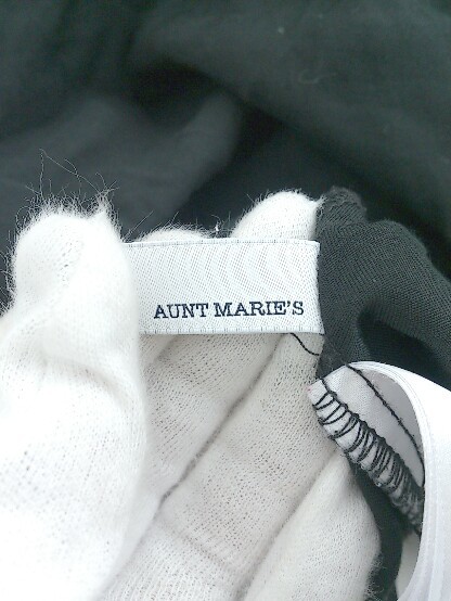 ◇ Aunt Marie's アントマリーズ ノーカラー 長袖 シャツ ブラウス サイズF ブラック レディース P_画像4