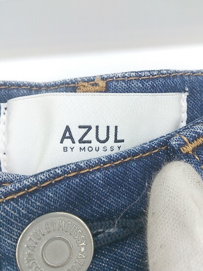 ◇ AZUL BY MOUSSY ダメージ加工 ストレッチ ジーンズ デニム パンツ サイズM ブルー レディース P_画像4