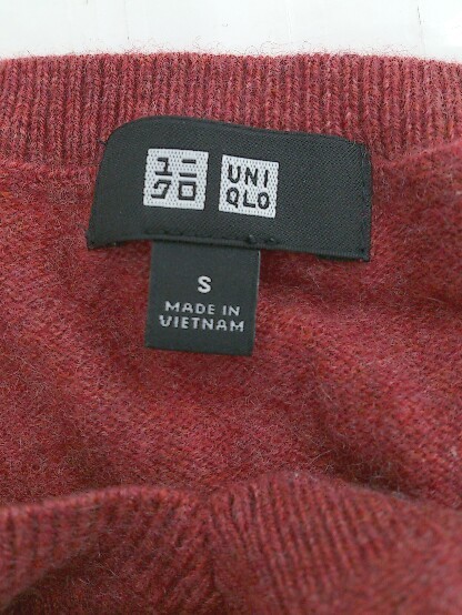 ◇ UNIQLO ユニクロ カシミアニット 長袖 セーター サイズS ワインレッド系 レディース P_画像4