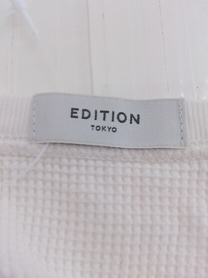 ◇ EDITION TOMORROWLAND サーマル レースアップ 長袖 Tシャツ カットソー サイズS オフホワイト レディース P_画像4