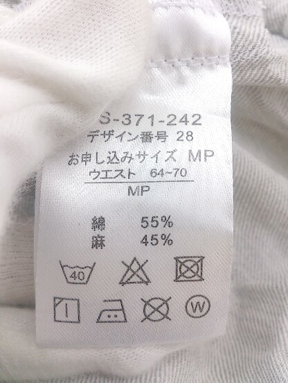 ◇ PLEASED CLOTHES リネン混 スカーチョ サイズMP ライトグレー系 レディース P_画像4