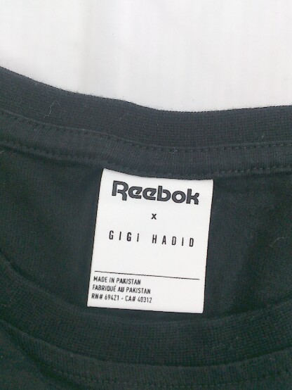 ◇ Reebok × Gigi Hadid ロゴ プリント 半袖 Tシャツ カットソー サイズXS ブラック マルチ レディース P_画像4