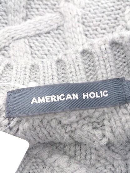 ◇ AMERICAN HOLIC アメリカン ホリック ケーブル編み 長袖 ニット セーター サイズM ダークグレー レディース P_画像4