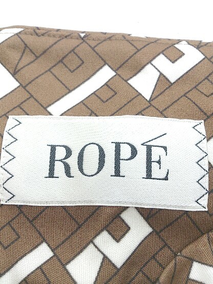 ◇ ROPE' ロペ 総柄 ロング フレア スカート サイズ38 ブラウン系 ホワイト系 レディース Pの画像4