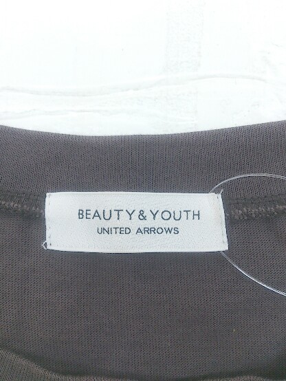 ◇ BEAUTY & YOUTH UNITED ARROWS サイドスリット 長袖 膝丈 ワンピース チャコールグレー系 レディース P_画像4