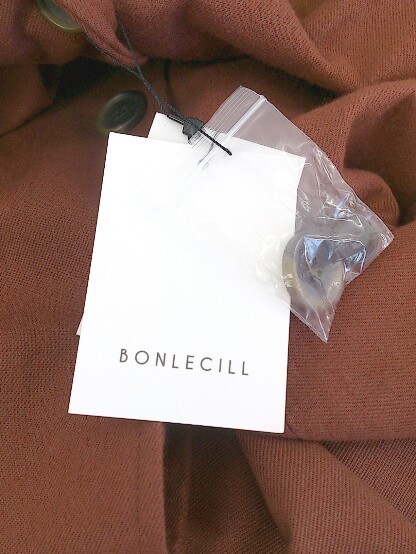 ◇ ●美品● ◎ BONLECILL ボンルシール タグ付 バックスリット リボン コート サイズF テラコッタ レディース P_画像7