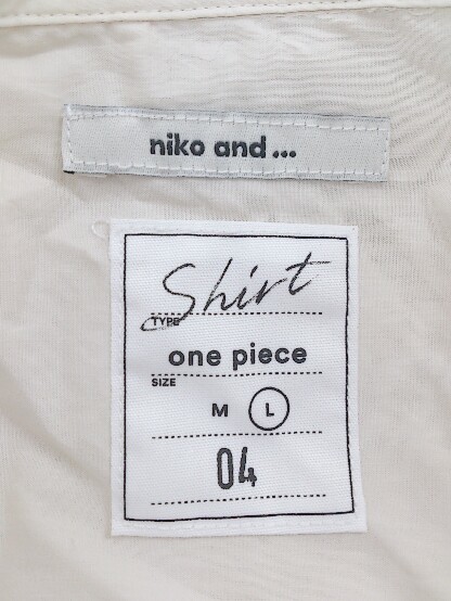 ◇ niko and … ニコアンド ワイヤーカラー 長袖 ロング ワンピース サイズL アイボリー レディース Pの画像4