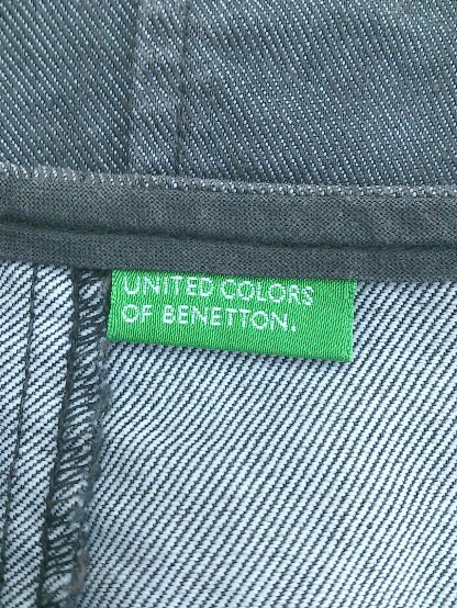 ◇ UNITED COLORS OF BENETTON ストレッチ デニム 膝下丈 ナロー スカート サイズ38 チャコールグレー系 レディース P_画像4