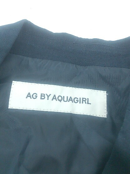 ◇ AG by aquagirl リネン混 薄手 6B 長袖 テーラードジャケット サイズS ネイビー系 レディース P_画像4