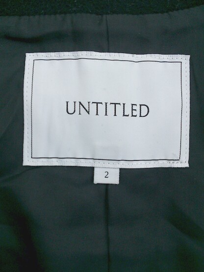 ◇ UNTITLED アンタイトル 長袖 ノーカラー コート サイズ2 ブラック レディース P_画像4