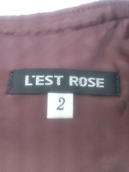 * * L\'EST ROSE L'Est Rose вышивка flair короткий рукав Mini One-piece размер 2 бордо серия оттенок коричневого женский P