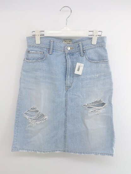 ◇ Relume Jeans ダメージ加工 膝丈 タイト ナロー スカート サイズ36 ブルー レディース P_画像1