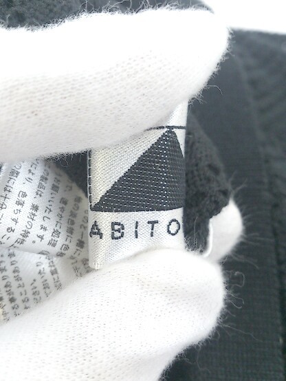 ◇ abitokyo アビトーキョー 透かし編み 半袖 膝下丈 ニットワンピース サイズ0 ブラック レディース P_画像4
