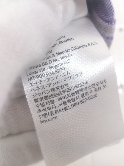 ◇ ◎ DIVIDED H&M チェック ショート丈 半袖 シャツ ブラウス サイズEUR L US L CA G パープル系 レディース Pの画像6