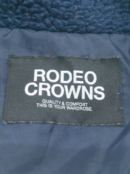 ◇ RODEO CROWNS ロデオクラウンズ 長袖 ボア ジャケット サイズF ネイビー レッド レディース P_画像4