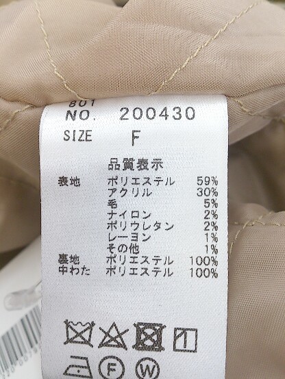 ◇ continuer de NICE CLAUP チェック 裏キルティング 長袖 ロング コート サイズF キャメル ブラック レッド レディース P_画像5