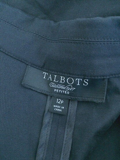 * TALBOTS Talbots 1B одиночный длинный рукав tailored jacket размер 12P черный женский P