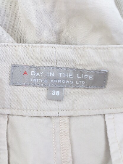 ◇ A day in the life UNITED ARROWS タック パンツ サイズ38 ベージュ系 レディース P_画像4