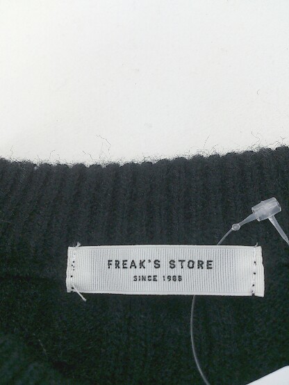 ■ FREAK'S STORE フリークスストア ケーブル 長袖 膝下丈 ニットワンピース サイズF ブラック レディース P_画像4