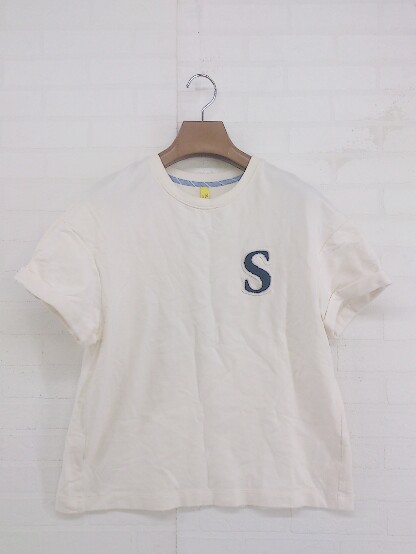 * Sunny Landscape one Point short sleeves T-shirt cut and sewn size M light beige group navy white group lady's P