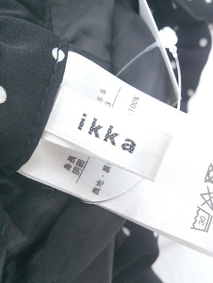 ◇ ikka イッカ 水玉 ドット キッズ 子供服 膝下丈 フレア スカート サイズ150 ブラック ホワイト レディース P_画像4