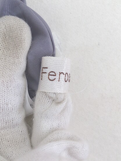 ◇ Feroux フェルゥ 刺繍 レースアップ ロング フレア スカート サイズ2 グレー系 レディース P_画像4