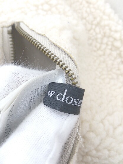 ◇ w closet ダブルクローゼット リバーシブル ボア スウェード調 長袖 ブルゾン サイズ F ベージュ レディース P_画像5