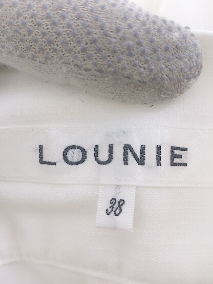 ◇ LOUNIE ルーニィ 大人女子 シンプル 無地 タック ロング フレア スカート サイズ38 ホワイト系 レディース P_画像3