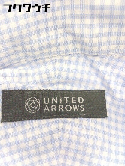 * UNITED ARROWS United Arrows silver chewing gum check short sleeves shirt size M light blue white men's 