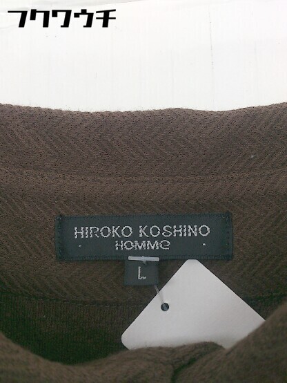 ◇ HIROKO KOSHINO HOMME ヒロココシノオム 長袖 ポロシャツ サイズL ブラウン メンズ_画像4