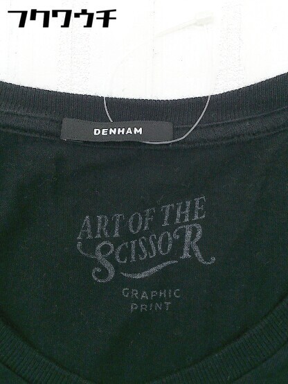 ◇ DENHAM デンハム プリント 半袖 Tシャツ カットソー サイズXS ブラック メンズ_画像4