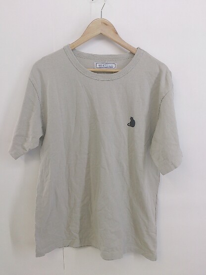 ◇ NOLLEY'S Light ノーリーズ プリント クルーネック 半袖 Tシャツ カットソー サイズL ライトグレー系 メンズ P_画像1