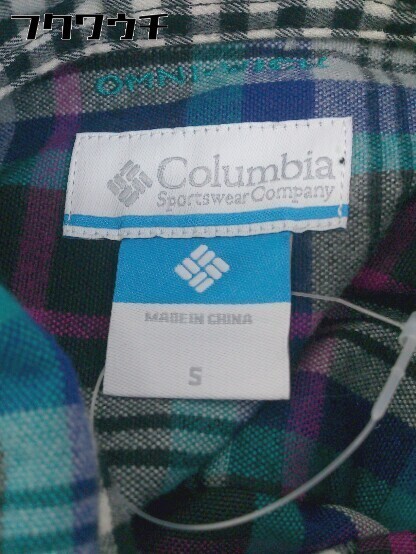 ◇ Columbia コロンビア チェック 長袖 シャツ ブラウス サイズS ブルー系 マルチ レディース_画像4