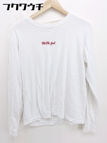 ◇ MILKFED. ミルクフェド ロゴ 長袖 ロンT Tシャツ カットソー サイズ M ホワイト レディース_画像2
