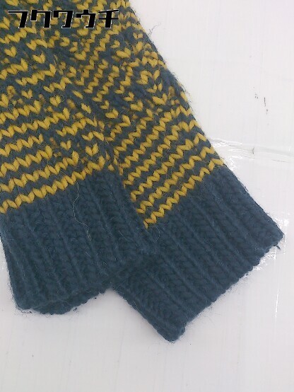 * KBFke- Be efURBAN RESEARCH с высоким воротником длинный рукав вязаный свитер размер ONE темно-синий желтый женский 