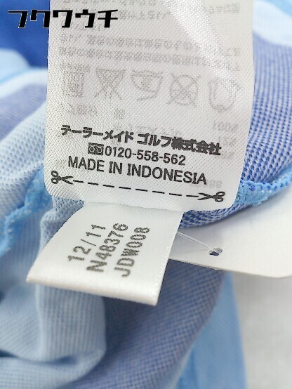 ◇ adidas アディダス ボーダー 半袖 ポロシャツ サイズM ブルー ネイビー レディース_画像6