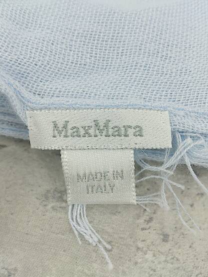 ◇ MaxMara マックスマーラ フリンジ ストール ブルー レディース_画像3