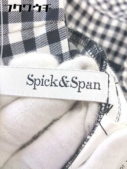 ◇ Spick & Span スピック＆スパン ギンガムチェック 膝丈 タイト スカート サイズ36 ブラック ホワイト系 レディース_画像4