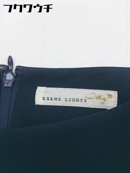 ◇ BEAMS LIGHTS ビームス ライツ バックジップ スリット 長袖 膝丈 ワンピース サイズ36 ネイビー レディース_画像4