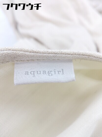 * * Aquagirl Aqua Girl waist ribbon attaching linen. no sleeve all-in-one beige lady's 