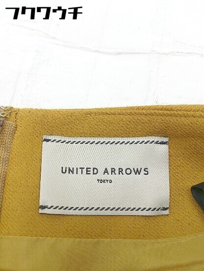 ◇ UNITED ARROWS ユナイテッドアローズ 膝丈 タイト ナロー スカート サイズ38 マスタード系 レディース_画像4