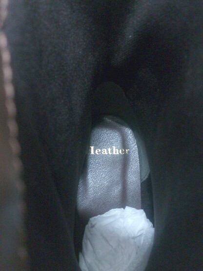 ■ Heather ヘザー スクエアトゥ 太ヒール ショート ブーツ サイズL ブラウン レディース P_画像6