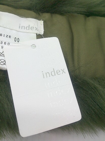 ◇ ◎ ●美品● INDEX インデックス マフラー ティペット サイズ00 ダークグリーン レディース P_画像4