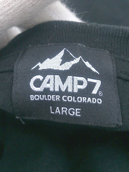 ◇ CAMP7 ワンポイント カジュアル 半袖 Tシャツ カットソー サイズL ブラック マルチ レディース Eの画像3