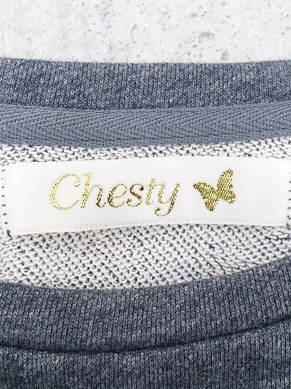 * Chesty Chesty украшен блестками вышивка длинный рукав тянуть over cut and sewn размер F серый Brown бежевый женский P